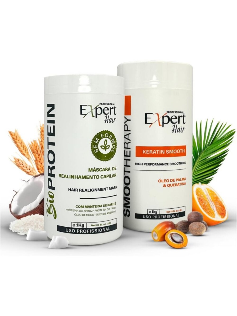 Revitalize Hair with Anti-Frizz Botox Kit - Natural Look, 2x 1kg, All Hair Types
